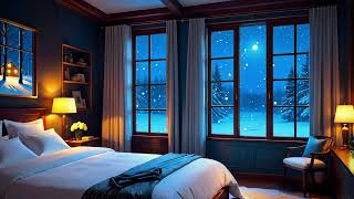 Enjoy A Cozy Room And Soft Snow And Soft Music For Sleep | Great snow to Relax  Cozy Chords 5 Hours screenshot 3