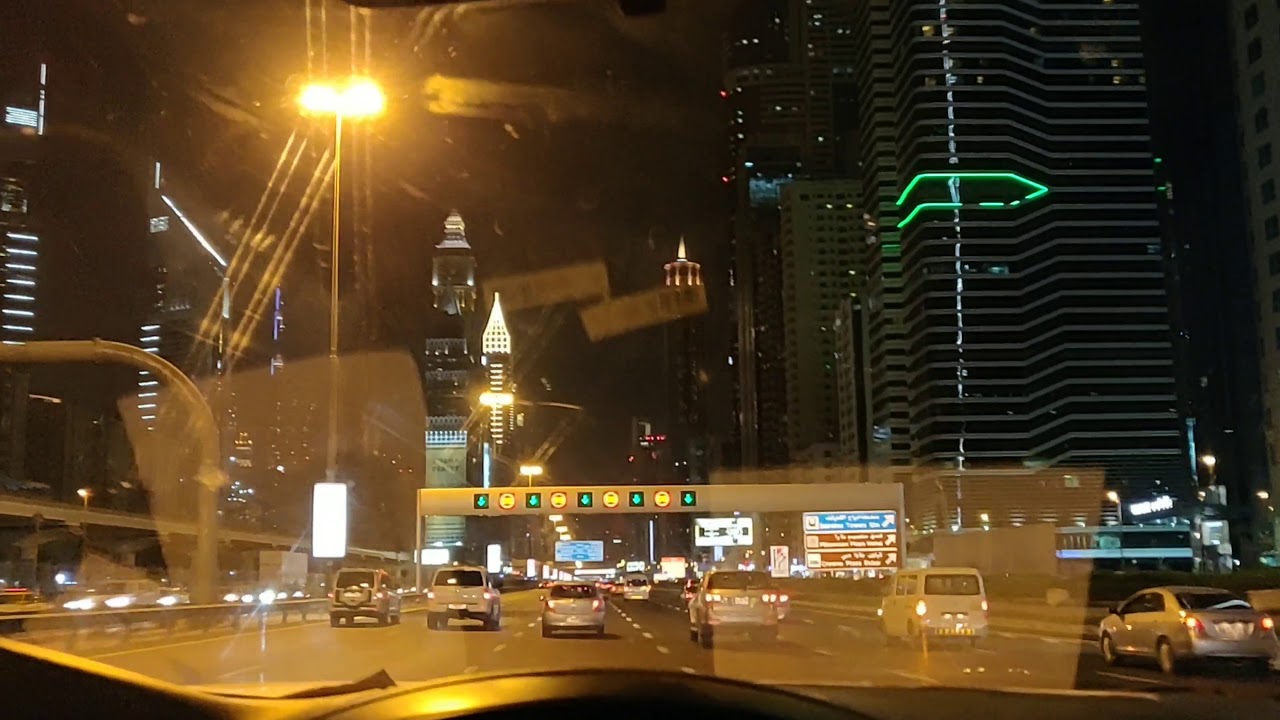 Dubai Downtown HD 4K. Sheikh zayed road. 4K VIDEO