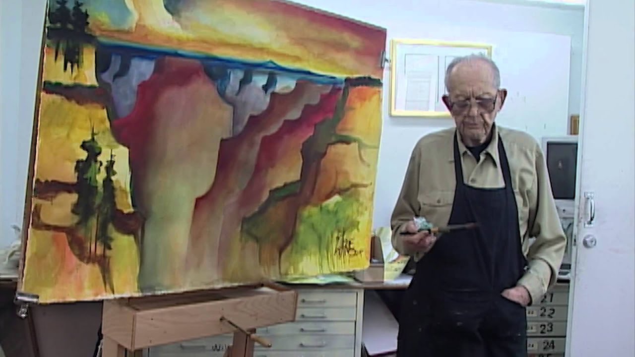 Milford Zornes in his home studio (2006) YouTube