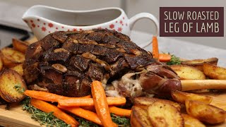 Garlic & Rosemary Slow Roasted Lamb Leg - Easy Recipe for your next Sunday Roast
