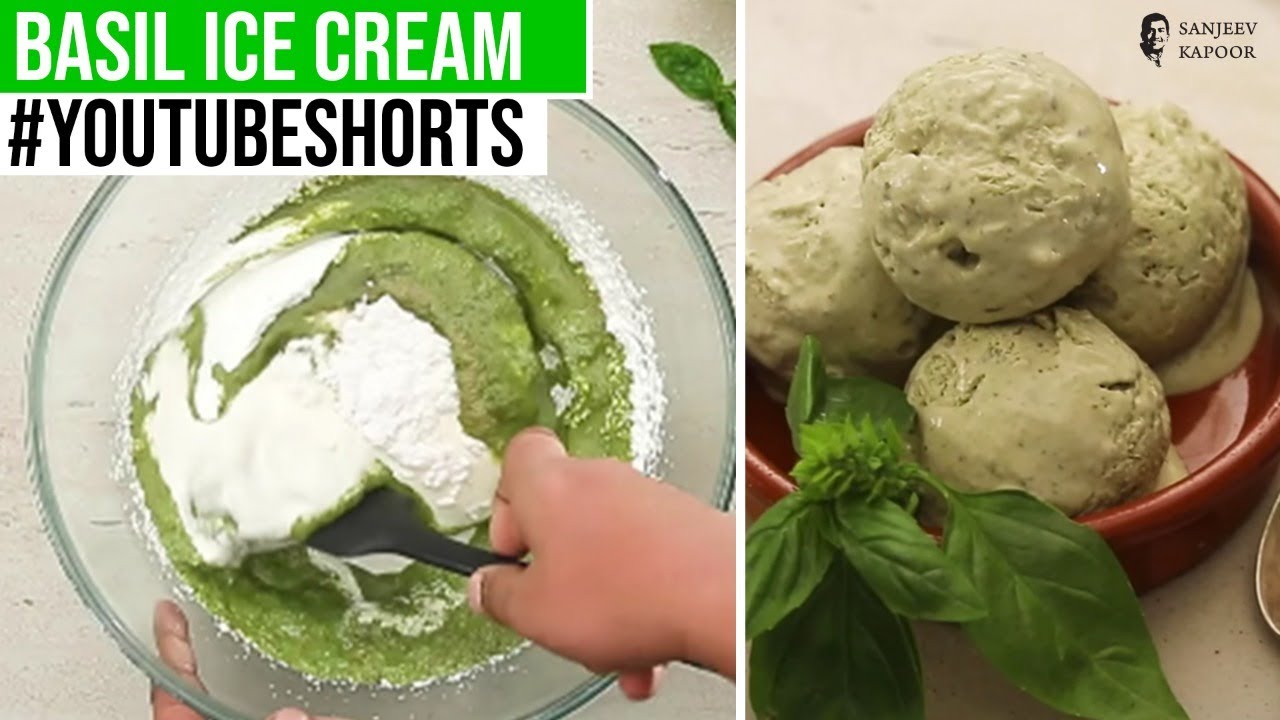 Basil Ice Cream | #Shorts | Sanjeev Kapoor Khazana