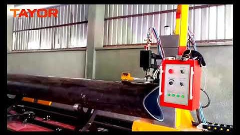 cnc pipe profile cutting machine flame gas cutting for big diameter and thickness metal pipe