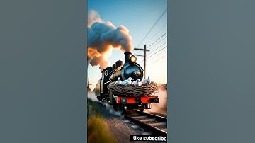 Giant Pigeon Builds Nest on Train with Baby Birds | Unreal AI Animation #shorts #pigeon #viralshorts