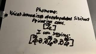 (Phone) [ʑ͊] voiced denasalized alveolopalatal sibilant fricative consonant