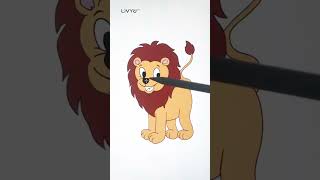 NEW! Lion Coloring Video, Wild Animals Coloring Pages #shorts #youtubeshorts #short #animals