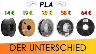 Der VERGLEICH von den "Preisklassen" einer FILAMENTSORTE | Lohnen sich teure 3D-Druck Filamente?