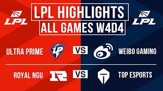 LPL Highlights ALL GAMES Week 4 Day 4 | LPL Spring 2024