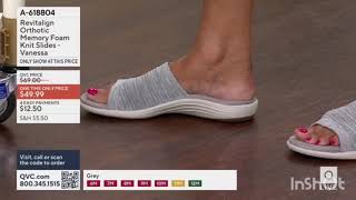 Leah had on Revitalign Orthotic Memory Foam Knit Slides - Vanessa in Grey earlier today