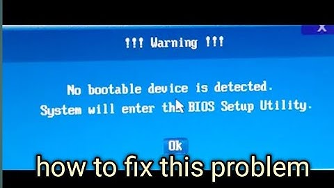 "No Bootable Device Is Detected. System Will Enter The BIOS Setup Utility" How To Fixed bangla 😎