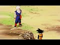 Goten le lanza piedras a Gohan para su entrenamiento