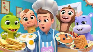 cooking breakfast papa funny nursery rhymes kids songs