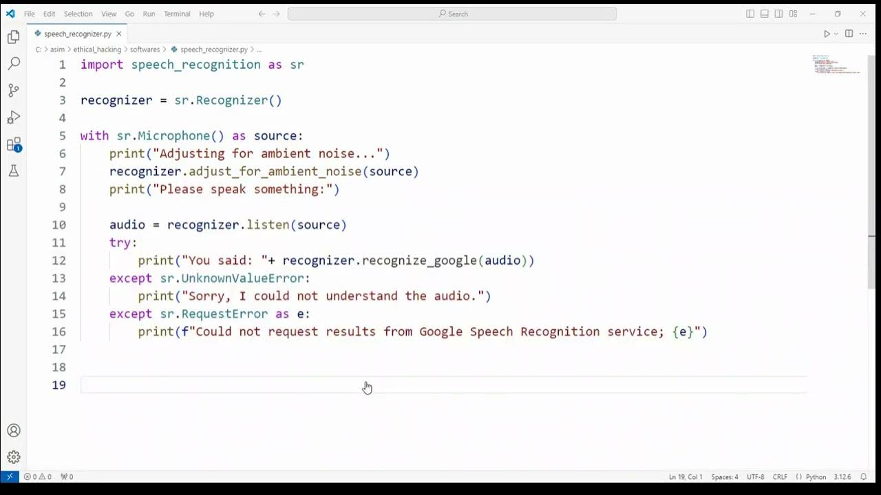 Speech Recognition in Python - YouTube