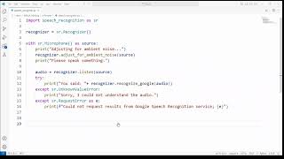 Speech Recognition in Python