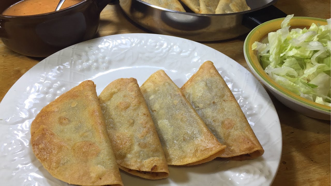 Tacos Dorados de Carne Deshebrada con Papas YouTube