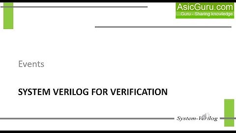 System Verilog Events - System Verilog Tutorial