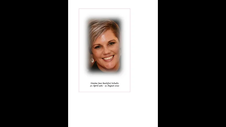 MEMORIAL SERVICE / SIMONE SCHULTZ / ( 30 APRIL 1982 - 15 AUGUSTUS 2022 )