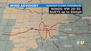 North Texas under a wind advisory from midnight to 9 a.m.