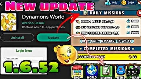 Dynamons world new 1.6.52 update review| Daily missioate  dynamons world|MUSTAK GAMER 07