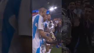 Messi Celebrating Copa America  2024 trophy with teammates