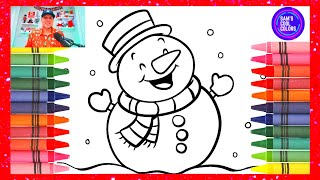 Coloring a Happy Snowman Coloring Page I Crayola Crayons