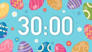 30 Minute Easter Countdown Timer with Colorful Easter Eggs (4K) 🐇 🌷