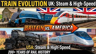 🚂𝗕𝗿𝗶𝘁𝗮𝗶𝗻 & 𝗔𝗺𝗲𝗿𝗶𝗰𝗮 𝗧𝗿𝗮𝗶𝗻𝘀 𝗘𝘃𝗼𝗹𝘂𝘁𝗶𝗼𝗻 | 𝟮𝟬𝟬+ 𝗬𝗲𝗮𝗿𝘀 𝗢𝗳 𝗥𝗮𝗶𝗹 𝗛𝗶𝘀𝘁𝗿𝗼𝘆 | 𝗖𝗼𝗺𝗽𝗶𝗹𝗮𝘁𝗶𝗼𝗻