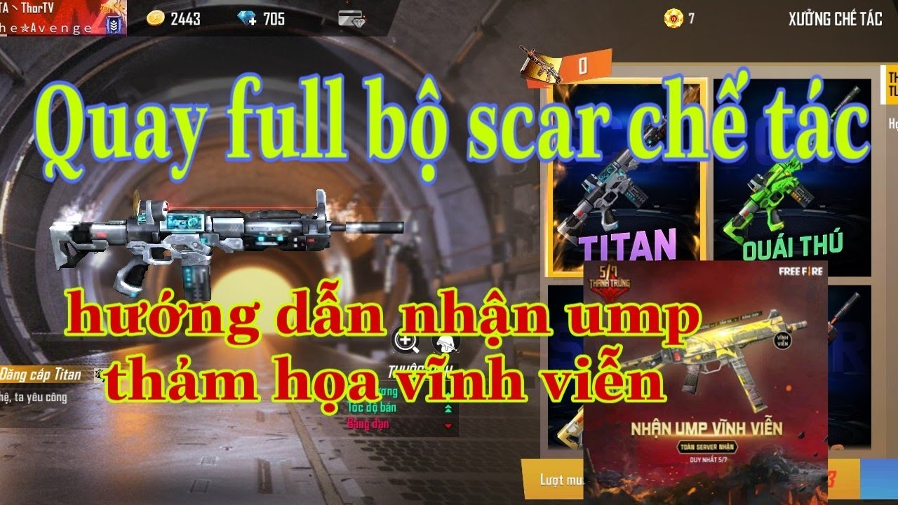 Free Fire | nạp 1k kc quay scar siêu phẩm và cái kết, hướng dẫn nhận