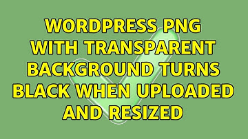 Wordpress: PNG with transparent background turns black when uploaded and resized (3 Solutions!!)