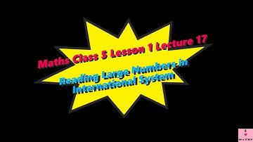 Maths Class 5 Lesson 1 Lecture 17 Reading Large Numbers in International System CBSE Math Magic Moni