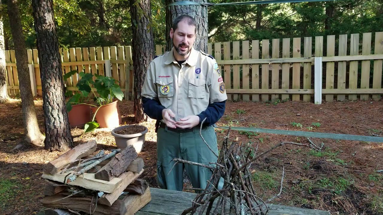 Cub Scouts, how to build a campfire & Fire Safety - YouTube