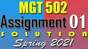 MGT502 Assignment 1 Solution Spring 2021 | MGT502 Assignment 1 Solution 2021