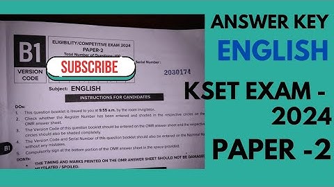 KSET EXAM 2024 PAPER -2| 24-11-2024 Key Answers | @asultana7262