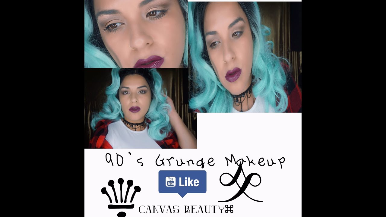 90's Grunge Makeup Tutorial| Carli Bybel Palette | Mint Mermiad Wig|BLO0PERS| Canvas Beauty - YouTube