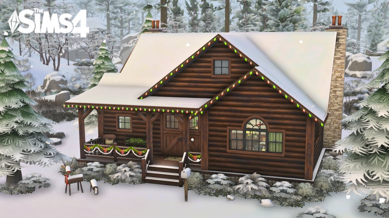 Christmas Winter Cabin | The Sims 4 Speed Build