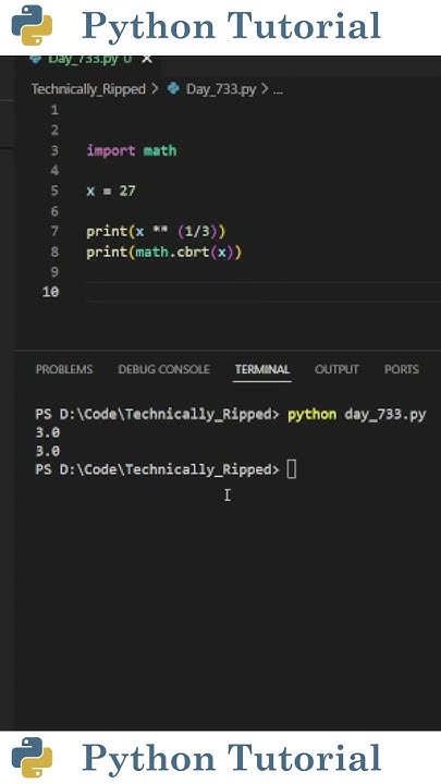 How to Calculate the Cube Root in Python - YouTube