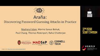 USENIX Security '23 - Araña: Discovering and Characterizing Password Guessing Attacks in Practice