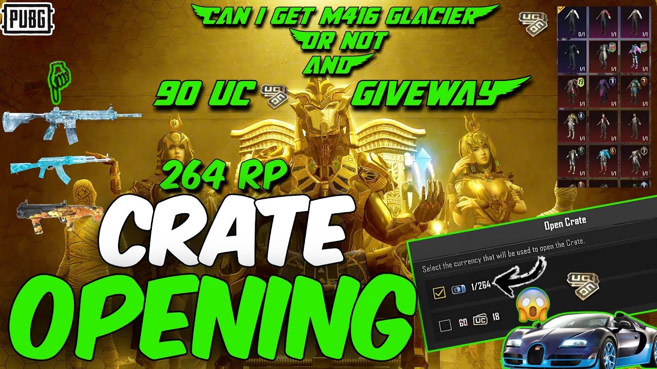 BGMI New crate opening🔥 / 264 Crate and 90 UC Giveway😨 | RP Crate Opening | SNRush Gaming
