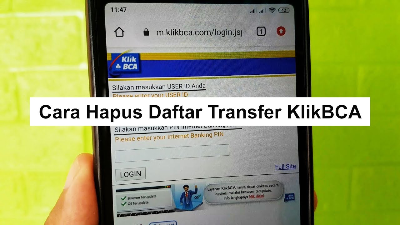 Cara Hapus Rekening di Daftar Transfer KlikBCA - YouTube