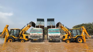 Washing JCB 3dx Plus | JCB 3dx Xtra | Tata 2518 Ex Truck | Tata Tipper