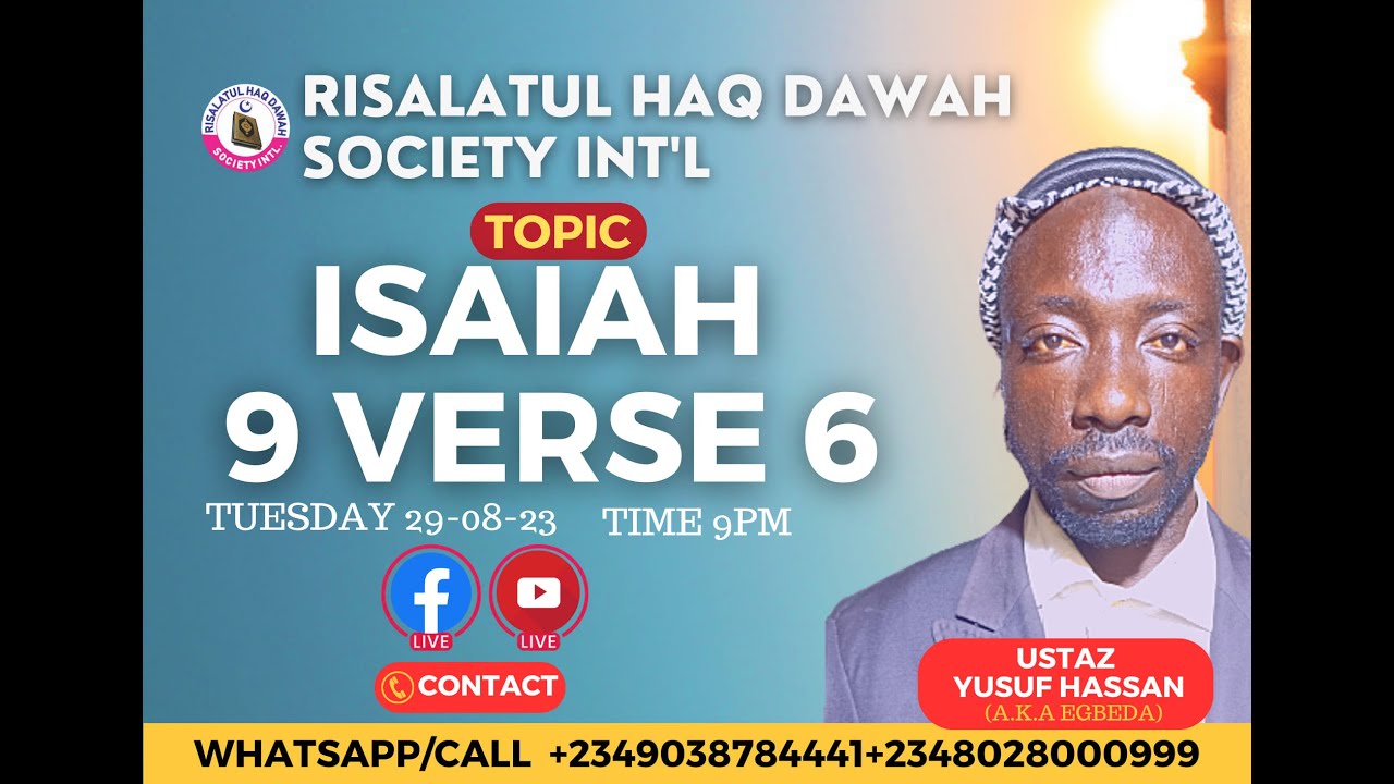 USTAZ YUSUF HASSAN ISAIAH 9 VERSE 6 YouTube ustaz-yusuf-hassan-isaiah-9-verse-6-youtube