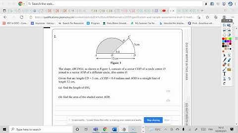 EDEXCEL A LEVEL MATHS SAMPLE ASSESSMENT MATERIAL 2017 PAPER 1 Q2 - SECTORS
