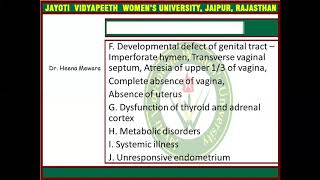 JAYOTI VIDYAPEETH -Amenorrhea part 1
