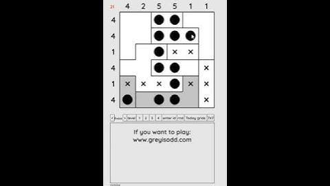 Grey is Odd - Today grids. Solution level 2 6X6 dated 07-22-2024 #logicpuzzles #logicgames  #games