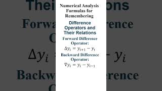 Difference Operators Formulas (Numerical Methods Made Easy)