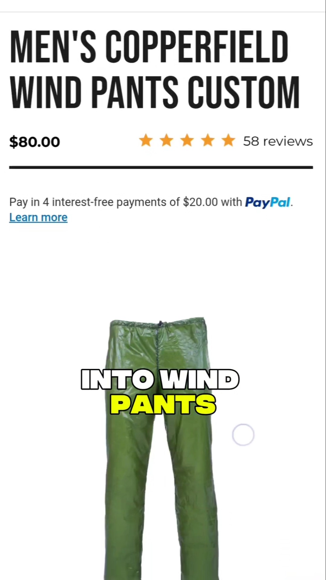 ENLIGHTENED EQUIPMENT Wind Pants　L Copperfield Wind Pants | Ultralight Wind Pants
