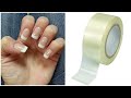 DIY Perfect french nails at home using Scotch tape..!