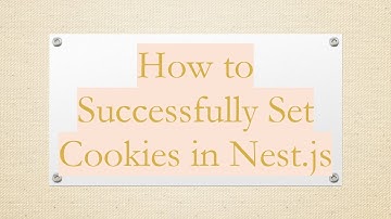 How to Successfully Set Cookies in Nest.js