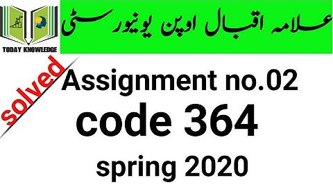 aiou solved Assignment spring 2020  | code 364 Assignment no.02