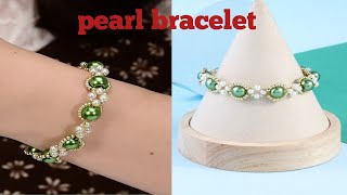 Handmade pearl bracelet#howtomakebracelets