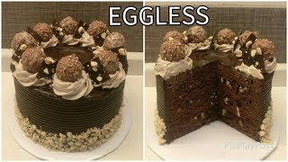 EGGLESS Hazelnut Cake recipe | EGGLESS Ferrero Rosher Cake recipe